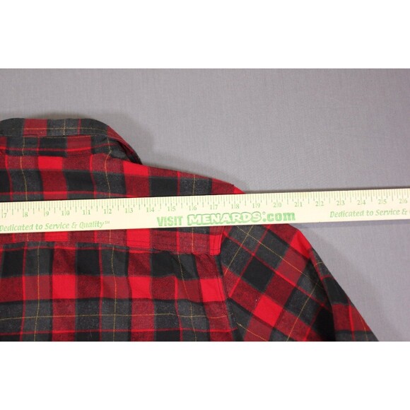 Coleman Mens Long Sleeve Button Flannel buffalo plaid Shirt Cotton Red Size XL - Picture 5 of 11